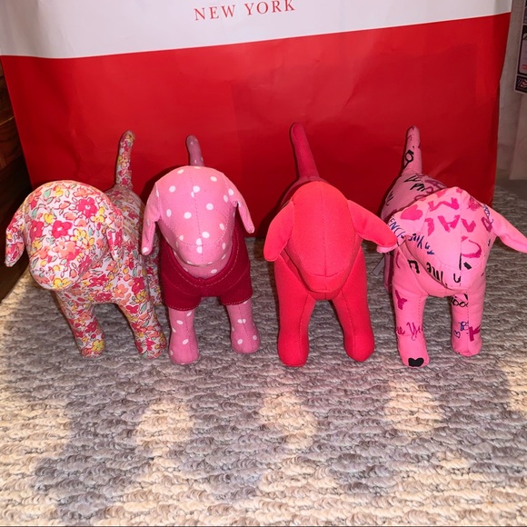 4 Pink Mini Dogs - Great Condition